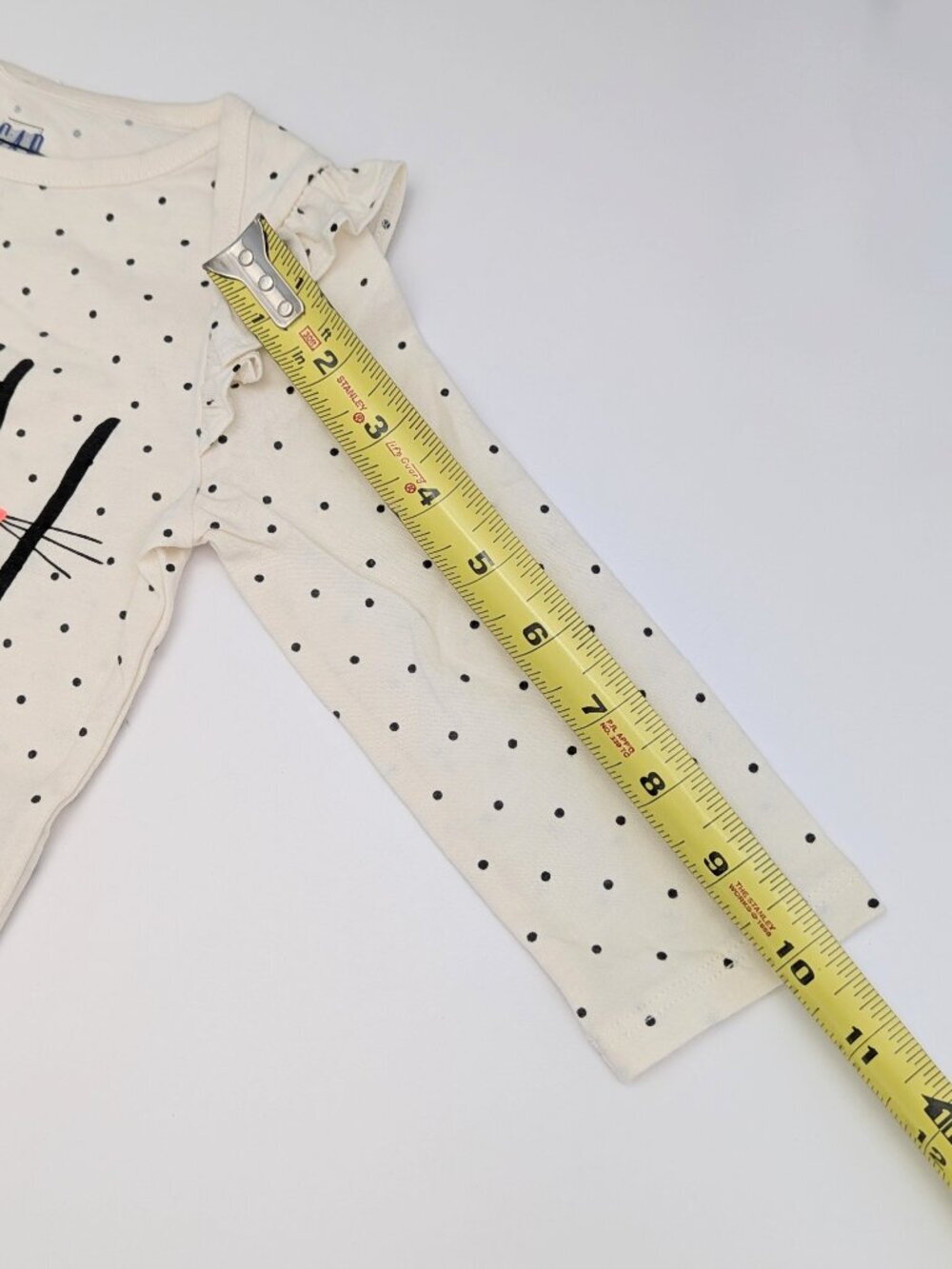 GAP Baby (12-18 Months) Cream/Black Polka Dot "MEOW" Bodysuit/Onesie - Picture 10 of 13
